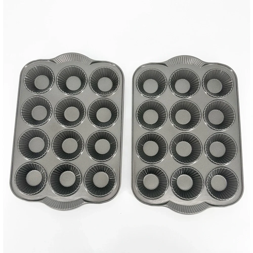 2 - Nordic Ware 12 Count Tart Heavy Duty Cast Aluminum Quiche Mini Muffin Pans